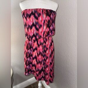 Express Vibrant Pink and Black Mini Dress